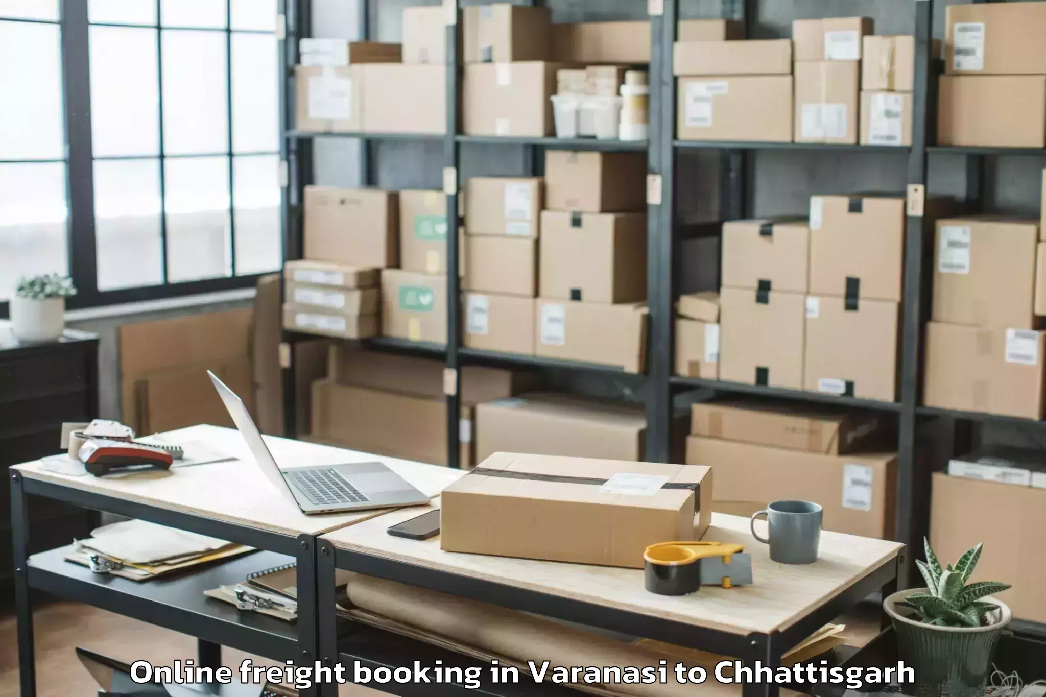 Professional Varanasi to Kalinga University Raipur Online Freight Booking